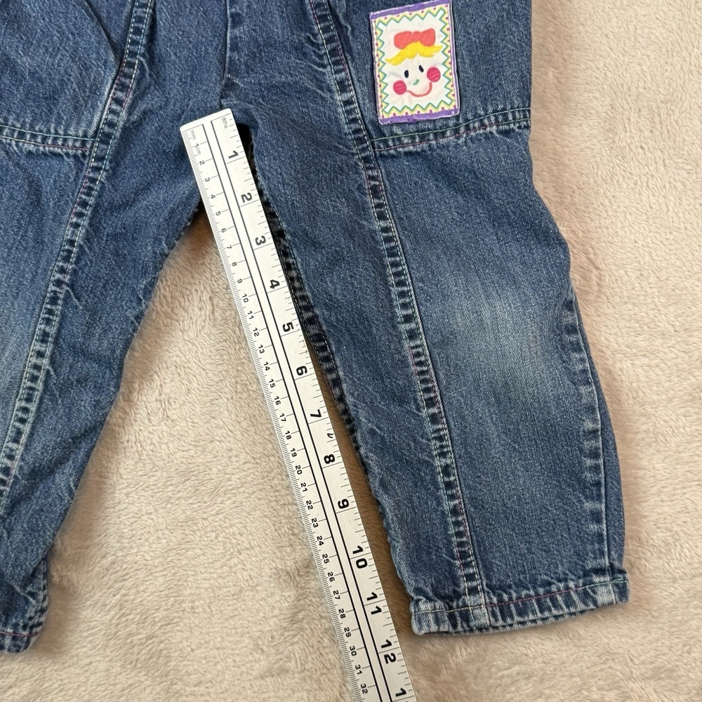 Vintage Oshkosh B'gosh Bubble Overalls Girls 3T Patchwork 80s USA Union Made - Picture 7 of 8